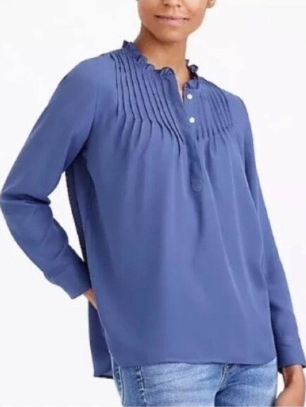 J Crew Long Sleeve Pintuck Blouse Size 4